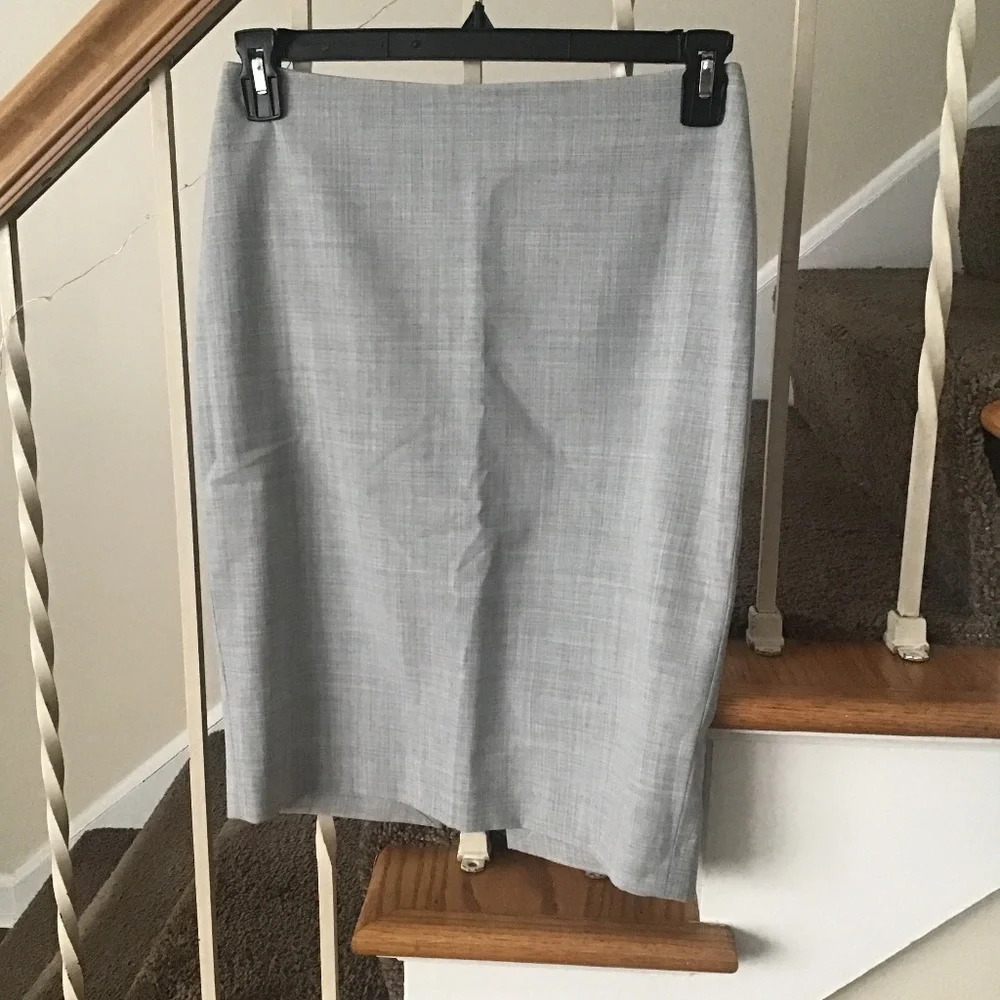 Vintage pencil back slits skirt heather grey 2 Victorias secret